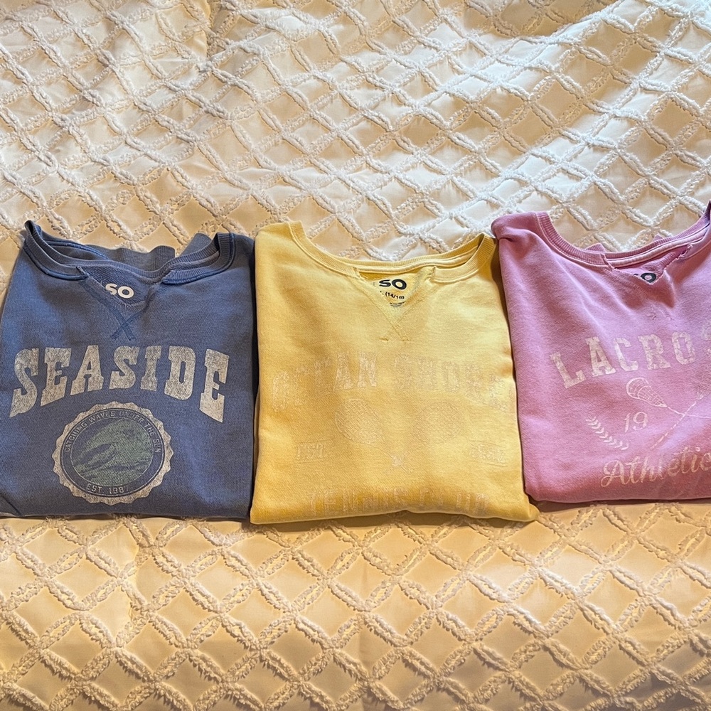 SO Yellow, Pink and Blue Light Summer Crewneck Sweatshirts